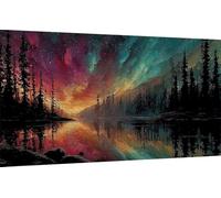 Large Diamond Art Kits Adults, Aurora Diamond Painting Forest Dimond Painting 5D DIY Full Drill Crystal Embroidery Cross Stitch Crafts for Adults, Bedroom Decor, Wall Art, Gifts 20x40inch -ly2507PL