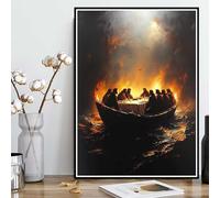 Large Diamond Art Kits Adults, Boat Diamond Painting Disaster Dimond Painting 5D DIY Full Drill Crystal Embroidery Cross Stitch Crafts for Adults, Bedroom Decor, Wall Art, Gifts 24x32inch -ly2508252
