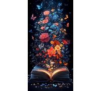 Large Diamond Art Kits Adults, Butterfly Diamond Painting Kit, Full Drill 5D Dimond Art for Kids Beginners, DIY Book Rhinestone Embroidery Crystal Arts and Crafts for Adults, Gifts 32x64 inch c-68