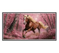 Large Diamond Art Kits Adults Cherry Blossoms Horse - 5D Diamond Painting Kits for Kids, Round Full Drill Gem Crystal Art for Wall Decor Home Office Decoration Pictures, Female Gifts 40 x 80inch i-800