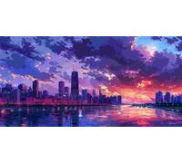 Large Diamond Art Kits Adults, City Building 5D Diamond Painting for Kids Crystal Gem Art Round Full Drill Canvas Painting DIY Cross Stitch Crafts Home Wall Room Decor, Gifts for Women 12x24 inch a-91