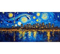 Large Diamond Art Kits Adults, City Night Scene 5D Diamond Painting for Kids Crystal Gem Art Full Drill Canvas Painting DIY Cross Stitch Crafts Home Wall Room Decor, Gifts for Women 14x28 inch a-95