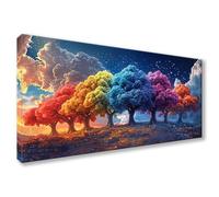 Large Diamond Art Kits Adults Colorful 5D Diamond Painting Kits for Adults Tree Crystal Art Embroidery Kit, DIY Full Drill Round Rhinestone Cross Stitch Pictures for Home Decor Gifts 90x180cm Y0-871