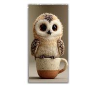 Large Diamond Art Kits Adults Cup Diamond Painting Owl, 5D Square Full Drill Rhinestone Crystal Art Kits for Adults Mosaic Kit, Embroidery Kit for Beginners for Winter Home Wall Decor 80x160cm P1-620