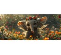 Large Diamond Art Kits Adults Elephant, 5D Diamond Art Large Flower, DIY Cross Stitch Kits for Adults, Full Drill Crystal Rhinestone Embroidery, Home Wall Decor, Gifts for Women 40x80in 2-1213