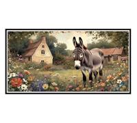 Large Diamond Art Kits Adults Farm Donkey - 5D Diamond Painting Kits for Kids, Round Full Drill Gem Crystal Art Mosaic Kits, for Wall Decor Home Office Decor Pictures, Female Gifts 8 x 16inch i-540
