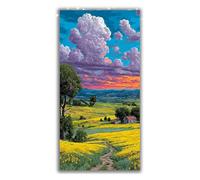 Large Diamond Art Kits Adults Field Diamond Painting Sky, 5D Square Full Drill Rhinestone Crystal Art Kits for Adults Mosaic Kit, Embroidery Kit for Beginners for Home Wall Decor 100x200cm P1-652