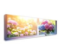 Large Diamond Art Kits Adults Flower 5D Diamond Painting Kit, Hydrangea Crystal Art Kits for Adults Beginners, DIY Full Drill Embroidery Cross Stitch Gem Pictures for Home Wall Decor 210x70 cm D0-319