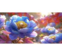 Large Diamond Art Kits Adults, Flower Peony 5D Diamond Painting for Kids Crystal Gem Art Round Full Drill Canvas Painting DIY Cross Stitch Crafts Home Wall Room Decor, Gifts for Women 10x20 inch a-466