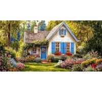 Large Diamond Art Kits Adults, Garden Cottage 5D Diamond Painting for Kids Crystal Gem Art Full Drill Canvas Painting DIY Cross Stitch Crafts Home Wall Room Decor, Gifts for Women 20x40 inch a-491
