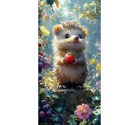 Large Diamond Art Kits Adults, Hedgehog Diamond Painting Kit, Full Drill 5D Dimond Art for Kids Beginners, DIY Animal Rhinestone Embroidery Crystal Arts and Crafts for Adults, 32x64 inch c-3748
