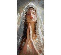 Large Diamond Art Kits Adults, Holy Mother 5D Diamond Painting for Kids Crystal Gem Art Round Full Drill Canvas Painting DIY Cross Stitch Crafts Home Wall Room Decor, Gifts for Women 16x32 inch a-886