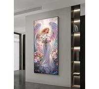 Large Diamond Art Kits Adults/Kids, Angel Diamond Painting Kits Full Square Drill, 5D Diamond Paintings Gem Art, DIY Dimond Picture Arts Crafts, Modern Room Wall Decor (29.5x57.1 in/75x145 cm Wing)