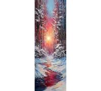 Large Diamond Art Kits Adults/Kids, Forest Diamond Painting Kits Full Square Drill, 5D Diamond Paintings Gem Art, DIY Dimond Picture Arts Crafts, Modern Room Wall Decor (13.7x37.4 in/35x95 cm River)