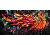 Large Diamond Art Kits Adults, Phoenix 5D Diamond Painting for Kids Crystal Gem Art Round Full Drill Canvas Painting DIY Cross Stitch Crafts Home Wall Room Decoration, Gifts for Women 16x32 inch a-258