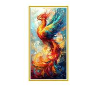 Large Diamond Art Kits Adults Phoenix - 5D Diamond Painting Kits for Kids, Round Full Drill Gem Crystal Art Mosaic Kits, for Wall Decor Home Office Decoration Pictures, Female Gifts 12 x 24inch i-188