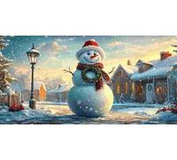 Large Diamond Art Kits Adults, Snowman 5D Diamond Painting for Kids Crystal Gem Art Round Full Drill Canvas Painting DIY Cross Stitch Crafts Home Wall Room Decor, Gifts for Women 14x28 inch a-1038