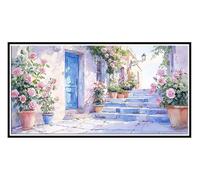 Large Diamond Art Kits Adults Street View Flowers - 5D Diamond Painting Kits for Kids, Round Full Drill Gem Crystal Art for Wall Decor Home Office Decoration Pictures, Female Gifts 32 x 64inch i-368