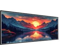 Large Diamond Art Kits Adults Sunset Diamond Painting Moon, 5D Square Full Drill Rhinestone Crystal Art Kits for Adults Mosaic Kit, Embroidery Kit for Beginners for Home Wall Decor 40x80cm P1-150