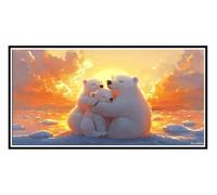 Large Diamond Art Kits Adults Sunset Polar Bear - 5D Diamond Painting Kits for Kids, Round Full Drill Gem Crystal Art for Wall Decor Home Office Decoration Pictures, Female Gifts 24 x 48inch i-717