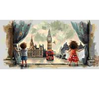 Large Diamond Art Kits Adults, The Big Ben In London 5D Diamond Painting for Kids Crystal Gem Art Full Drill Canvas Painting DIY Cross Stitch Crafts Home Wall Room Decoration, Gifts 28x56 inch a-622