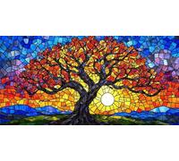 Large Diamond Art Kits Adults, Tree Of Life 5D Diamond Painting for Kids Crystal Gem Art Round Full Drill Canvas Painting DIY Cross Stitch Crafts Home Wall Room Decor, Gifts for Women 24x48 inch a-871