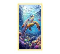 Large Diamond Art Kits Adults Turtle Animal - 5D Diamond Painting Kits for Kids, Round Full Drill Gem Crystal Art Mosaic Kits, for Wall Decor Home Office Decor Pictures, Female Gifts 28 x 56inch i-205