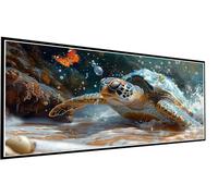 Large Diamond Art Kits Adults Turtle Diamond Painting Butterfly, 5D Square Full Drill Rhinestone Crystal Art Kits for Adults Mosaic Kit, Embroidery Kit for Beginners for Home Wall Decor 40x80cm P1-228