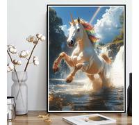 Large Diamond Art Kits Adults, Unicorn Diamond Painting Rainbow Dimond Painting 5D DIY Full Drill Crystal Embroidery Cross Stitch Crafts for Adults, Bedroom Decor, Wall Art, Gifts 40x50cm -ly250822H