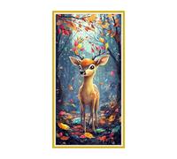 Large Diamond Art Kits Adults Water Lily Deer - 5D Diamond Painting Kits for Kids, Round Full Drill Gem Crystal Art Mosaic Kits, for Wall Decor Home Office Decor Pictures, Female Gifts 40x80inch i685