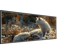 Large Diamond Art Kits Adults Wolf Diamond Painting Lonely, 5D Square Full Drill Rhinestone Crystal Art Kits for Adults Mosaic Kit, Embroidery Kit for Beginners for Home Wall Decor 50x100cm P1-272