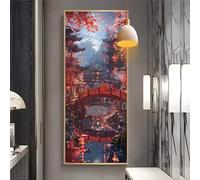 Large Diamond Art Kits Chinese style landscape Diamond Painting Kits Full Square Drill by Numbers，Diamond Crystal Cross Stitch Embroidery Painting for Adults Gifts Home Wall Decorations 20x48in G99