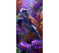 Large Diamond Art Kits for Adults Animal 40x80cm/16x32in Full Drill Round Rhinestone Big Diamond Painting Kit Sea Turtle, Gem Art Cross Stitch Embroidery Canvas for Crafts Home Wall Decor Gifts f0j123