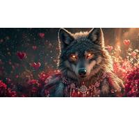 Large Diamond Art Kits for Adults Animal 50x100cm/20x40in Full Drill Round Rhinestone Big Diamond Painting Kit Wolf, Gem Art Cross Stitch Embroidery Canvas for Crafts Home Wall Decor Gifts f0j-1147