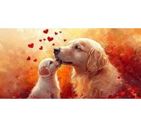 Large Diamond Art Kits for Adults Animal 50x100cm/20x40in Full Drill Round Rhinestone Big Diamond Painting Kit Dog, Gem Art Cross Stitch Embroidery Canvas for Crafts Home Wall Decor Gifts f0j-1044