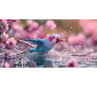 Large Diamond Art Kits for Adults Animal 50x100cm/20x40in Full Drill Round Rhinestone Big Diamond Painting Kit Parrot, Gem Art Cross Stitch Embroidery Canvas for Crafts Home Wall Decor Gifts f0j-1053