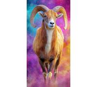 Large Diamond Art Kits for Adults Animal 80x160cm/32x64in Full Drill Round Rhinestone Big Diamond Painting Kit Goat, Gem Art Cross Stitch Embroidery Canvas for Crafts Home Wall Decor Gifts Women f0j92