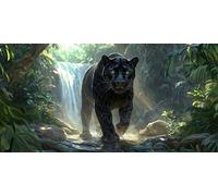 Large Diamond Art Kits for Adults Black Panther 50x100cm/20x40in Full Drill Round Rhinestone Big Diamond Painting Kit Plant, Gem Art Cross Stitch Embroidery Canvas for Crafts Home Wall Decor f0j-1030