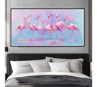 Large Diamond Art Kits for Adults Flamingo, 5D Aesthetics Diamond Painting Kits for Adults Beginners 23.6x11.8inch/60x30cm, DIY Full Round Drill Diamond Dots Crystal Art Embroidery Craft (WL364)