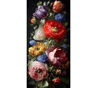 Large Diamond Art Kits for Adults Flower 40x80cm/16x32in Full Drill Round Rhinestone Big Diamond Painting Kit Vase, Gem Art Cross Stitch Embroidery Canvas for Crafts Home Wall Decor Gifts Women f0j271