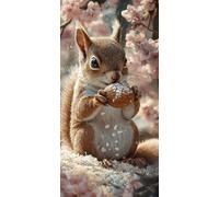 Large Diamond Art Kits for Adults Flower 80x160cm/32x64in Full Drill Round Rhinestone Big Diamond Painting Kit Squirrel, Gem Art Cross Stitch Embroidery Canvas for Crafts Home Wall Decor Gifts f0j-196