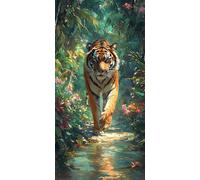 Large Diamond Art Kits for Adults Forest 80x160cm/32x64in Full Drill Round Rhinestone Big Diamond Painting Kit Tiger, Gem Art Cross Stitch Embroidery Canvas for Crafts Home Wall Decor Gifts f0j-254