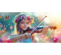 Large Diamond Art Kits for Adults Girl 50x100cm/20x40in Full Drill Round Rhinestone Big Diamond Painting Kit Violin, Gem Art Cross Stitch Embroidery Canvas for Crafts Home Wall Decor Gifts f0j-380