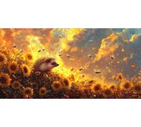 Large Diamond Art Kits for Adults Hedgehog 30x60cm/12x24in Full Drill Round Rhinestone Big Diamond Painting Kit Sunflower, Gem Art Cross Stitch Embroidery Canvas for Crafts Home Wall Decor f0j-968