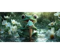 Large Diamond Art Kits for Adults Ice Cream 40x80cm/16x32in Full Drill Round Rhinestone Big Diamond Painting Kit Frog, Gem Art Cross Stitch Embroidery Canvas for Crafts Home Wall Decor Gifts f0j-1119