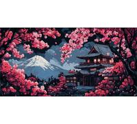Large Diamond Art Kits for Adults Japanese Landscape, 5D Mount Fuji Diamond Painting Kits for Adults Beginners 23.6x11.8inch/60x30cm, DIY Full Square Drill Crystal Art for Home Wall Decor (WL171)