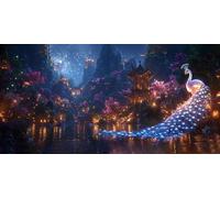 Large Diamond Art Kits for Adults Peacock 30x60cm/12x24in Full Drill Round Rhinestone Big Diamond Painting Kit Starry Sky, Gem Art Cross Stitch Embroidery Canvas for Crafts Home Wall Decor f0j-1045