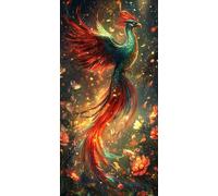 Large Diamond Art Kits for Adults Phoenix 30x60cm/12x24in Full Drill Round Rhinestone Big Diamond Painting Kit Flower, Gem Art Cross Stitch Embroidery Canvas for Crafts Home Wall Decor Gifts f0j-1