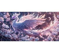 Large Diamond Art Kits for Adults Phoenix 50x100cm/20x40in Full Drill Round Rhinestone Big Diamond Painting Kit Flower, Gem Art Cross Stitch Embroidery Canvas for Crafts Home Wall Decor Gifts f0j-1073