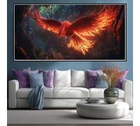 Large Diamond Art Kits for Adults Phoenix, 5D Forest Diamond Painting Kits 39.4x19.7inch/100x50cm, DIY Full Round Drill Diamond Dots Crystal Art Embroidery Craft for Home Wall Decor Gifts (WL476)